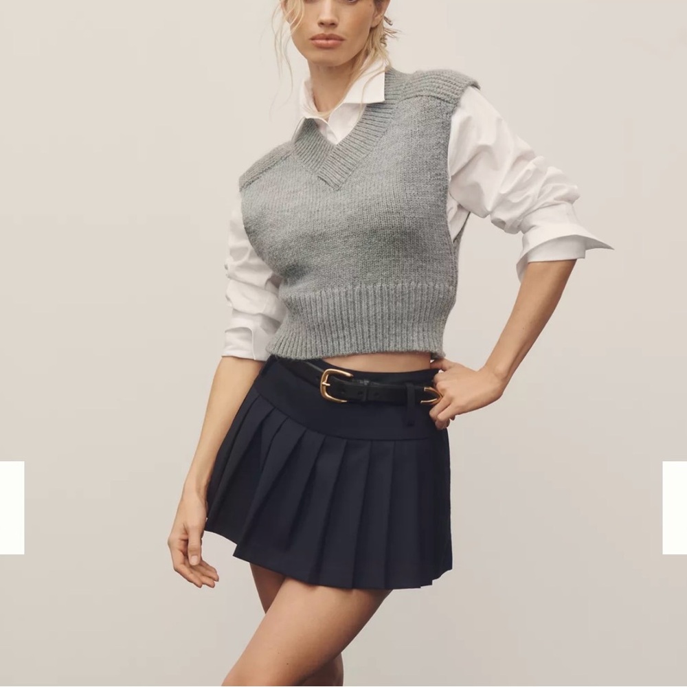 Maeve Light Gray Knit Sweater Vest
